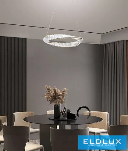 UNIVERSO Kristály üveg csillár 45w 3600lm 8000k D600x1000mm