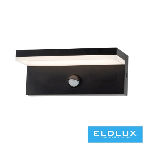 UNIVERSO Kültéri fali lámpa mozgásérzékelővel 10w 1000lm 4000k IP54 fekete 210x90x82mm 3év
