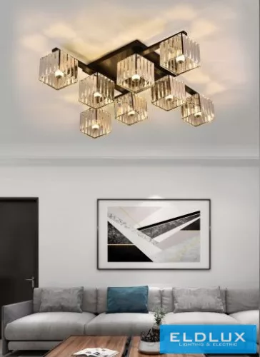 UNIVERSO Mennyezeti lámpa 8xE27 Max.60W 930x930mm fekete