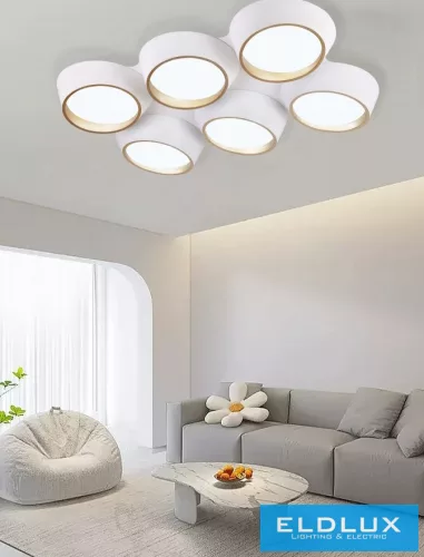 UNIVERSO Mennyezeti lámpa 120w 9600lm 6500k 860x570x130mm fehér/arany