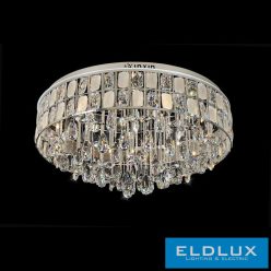   ELDLUX Kristály Üveg Mennyezeti Lámpa Króm LED 22×5W 4000k IP20 ∅800x390mm