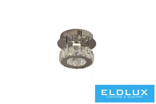 ELDLUX Kristály üveg mennyezeti lámpa 9w 720lm CCT IP20 D200x150mm Króm