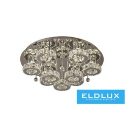   ELDLUX Kristály üveg mennyezeti lámpa 81w 6480lm CCT.T IP20 D700x295mm Króm