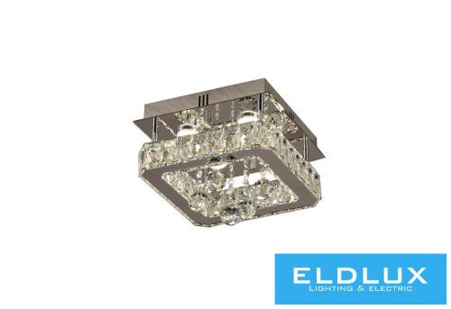 ELDLUX Kristály üveg mennyezeti lámpa 24w 1920lm CCT IP20 280x280x215mm Króm