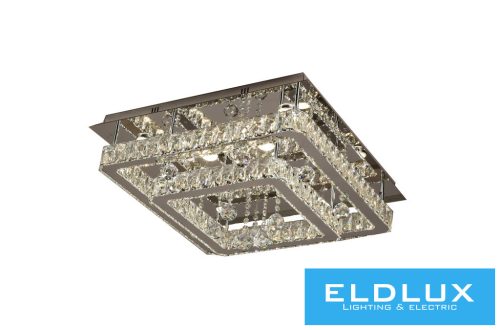ELDLUX Kristály üveg mennyezeti lámpa 70w 5600lm CCT.T IP20 600x600x275mm Króm