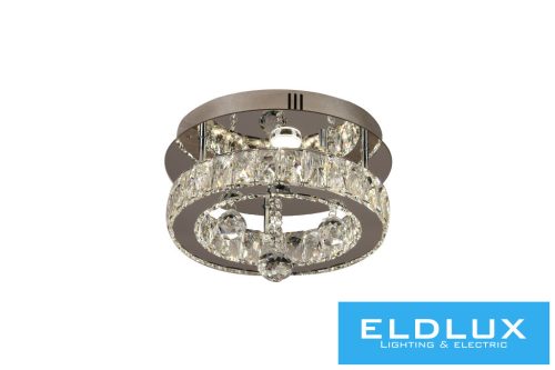ELDLUX Kristály üveg mennyezeti lámpa 21w 1680lm CCT IP20 D320x215mm Króm