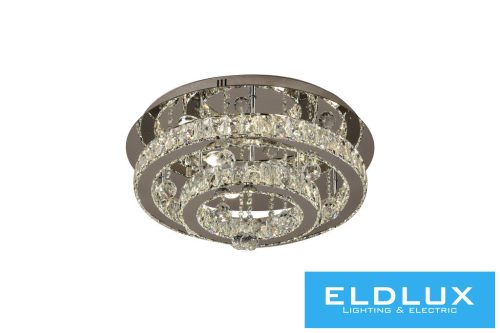 ELDLUX Kristály üveg mennyezeti lámpa 52w 4160lm CCT.T IP20 D550x275mm Króm