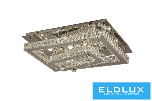 ELDLUX Kristály üveg mennyezeti lámpa 64w 5120lm CCT.T IP20 750x500x275mm Króm