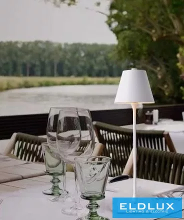 UNIVERSO Asztali lámpa akkumulátorral DC:5V 1w 100lm CCT D108x375mm fehér