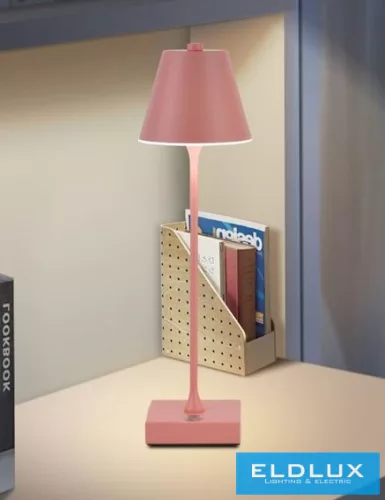 UNIVERSO Tölthető asztali lámpa 5V-2000mAh 1w 100lm CCT 108x375mm Rózsaszín