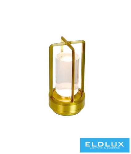 UNIVERSO Tölthető asztali lámpa DC:5V 2000mAh 3w 130lm CCT D90x180mm IP20 Óarany