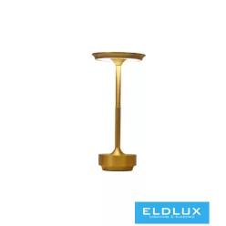   UNIVERSO Tölthető asztali lámpa DC:5V 2000mAh 3w 130lm CCT D130x275mm IP20 Óarany