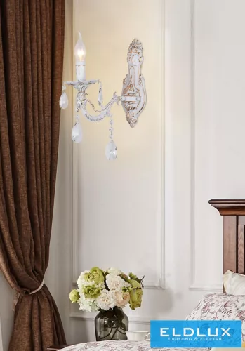 UNIVERSO Fali lámpa 1 karos 1xE14 Max.40W D24x35cm fehér/arany