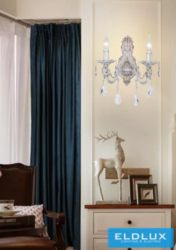 UNIVERSO Fali lámpa 2 karos 2xE14 Max.40W D29x35cm fehér/arany