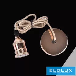   UNIVERSO Függeszték fém foglalattal 1xE27 max. 240V 60w 2 méter rózsgold