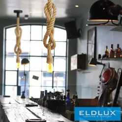   UNIVERSO Függeszték kender kötél 1xE27 max. 240V 60w 1.5 méter fekete