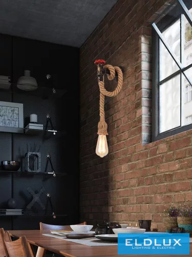 UNIVERSO Kender kötél fali lámpa 1xE27 IP20 160x320mm fekete