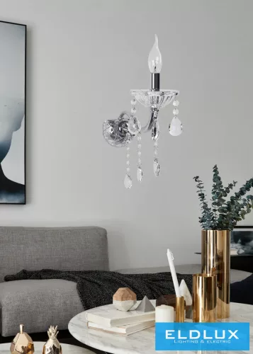 UNIVERSO Fali lámpa 1 karos 1xE14 Max.40W D25x36cm króm