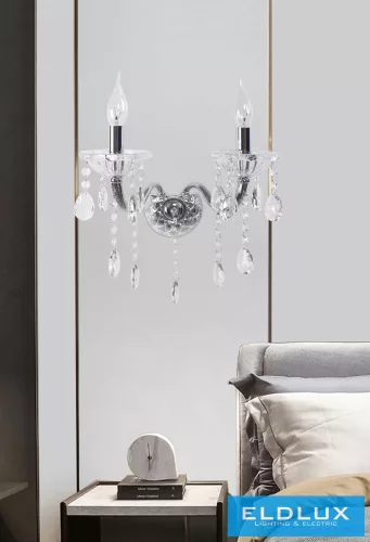 UNIVERSO Fali lámpa 2 karos 2xE14 Max.40W D29x36cm króm