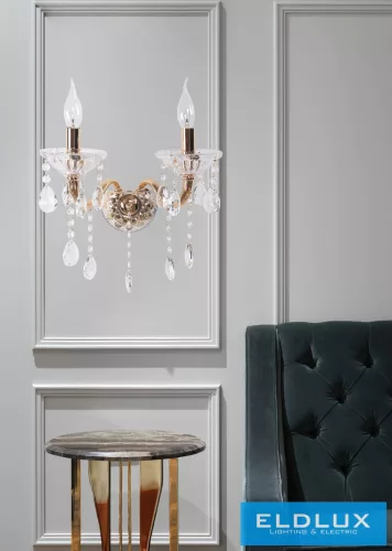 UNIVERSO Fali lámpa 2 karos 2xE14 Max.40W D29x36cm arany