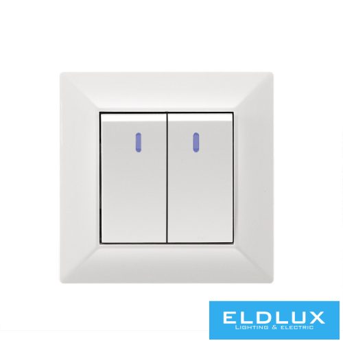 ELDLUX ELDGROUND jelzőfényes kettős váltókapcsoló fehér