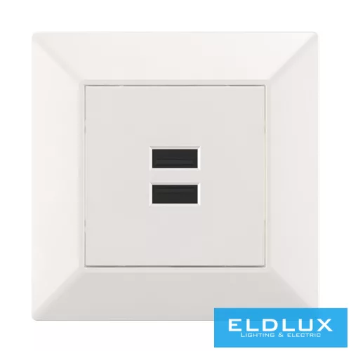 ELDGROUND 2×USB töltő ajzat type A 2.1A/2×1.05A Fehér