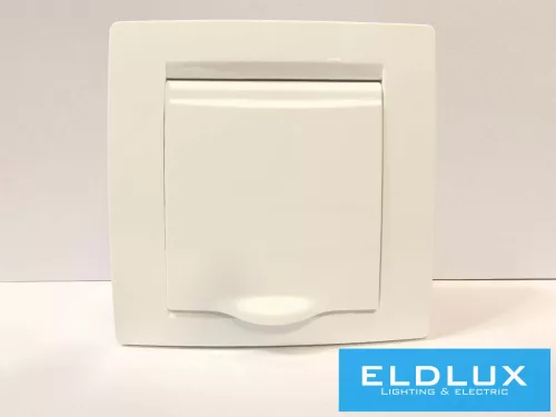 ELDGROUND 2P+F konnektor gyerekvédelemmel csapfedéllel Fehér IP44