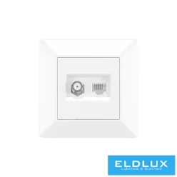 ELDGROUND SAT (13db) + RJ45 Cat.6 UTP aljzat Fehér