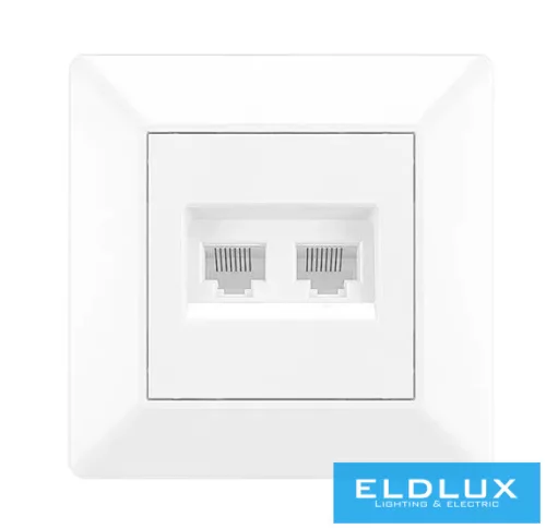 ELDGROUND 2×RJ45 Cat.6 UTP aljzat Fehér