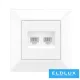 ELDGROUND 2×RJ45 Cat.6 UTP aljzat Fehér
