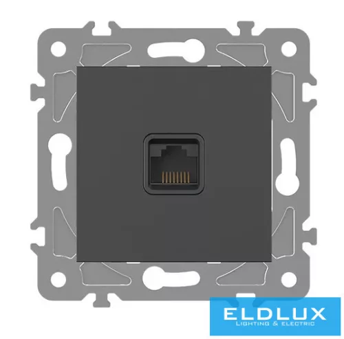 ELDGROUND RJ45 Cat.6 UTP aljzat Fekete