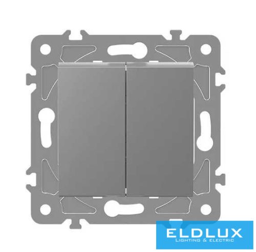 ELDLUX ELDGROUND Kettős váltókapcsoló (106+6) Ezüst