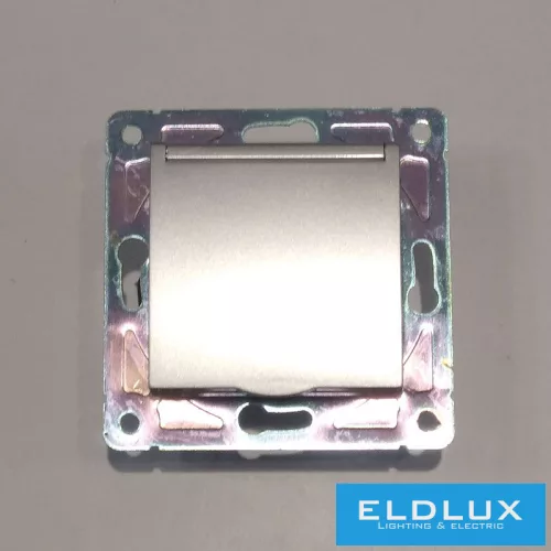 ELDGROUND 2P+F konnektor gyerekvédelemmel csapfedéllel Ezüst