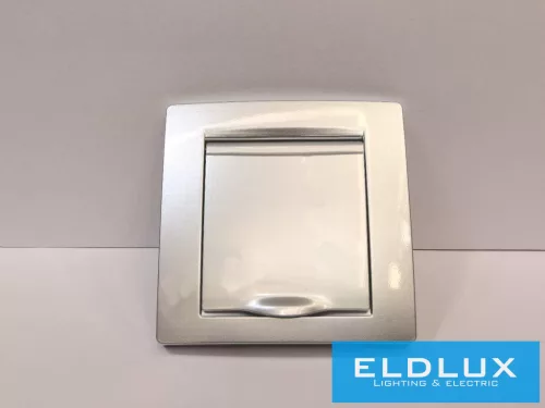 ELDGROUND 2P+F konnektor gyerekvédelemmel csapfedéllel Ezüst IP44