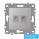 ELDGROUND 2×RJ45 Cat.6 UTP aljzat Ezüst