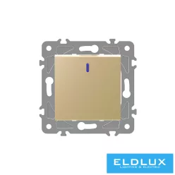 ELDGROUND Jelzőfényes váltókapcsoló Arany