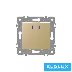 ELDGROUND Jelzőfényes csillárkapcsoló Arany