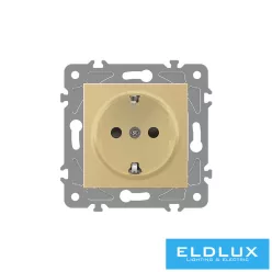 ELDGROUND 2P+F konnektor gyerekvédelemmel Arany
