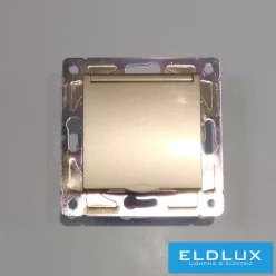   ELDGROUND 2P+F konnektor gyerekvédelemmel csapfedéllel Arany