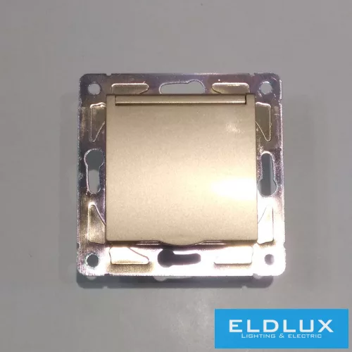 ELDGROUND 2P+F konnektor gyerekvédelemmel csapfedéllel Arany