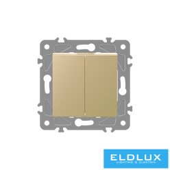   ELDLUX ELDGROUND kettős váltókapcsoló (106+6) arany rugós