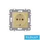 ELDGROUND 2P+F konnektor gyerekvédelemmel Arany Rugós