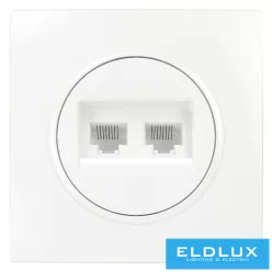 ELDELIN 2×RJ45 Cat.5e UTP aljzat Fehér