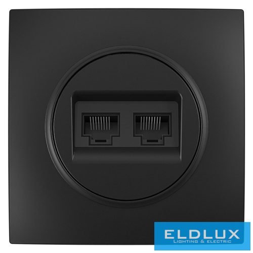 ELDLUX ELDELIN 2×RJ45 Cat.5e UTP aljzat fekete