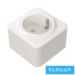   ELDLUX ELDIMPRESS falon kívüli 2P+F konnektor gyerekvédelemmel fehér IP20