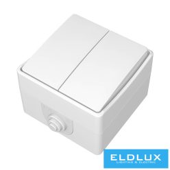   ELDLUX ELDDROP falon kívüli dupla nyomókapcsoló (105) fehér IP54