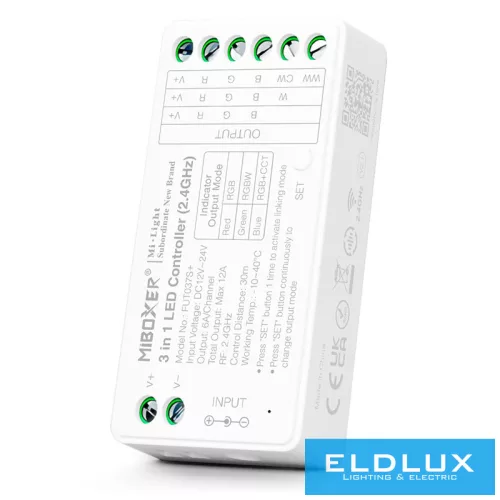 MIBOXER 3in1 RF 2.4G RGB/RGBW/RGB-CCT LED Szalaghoz Vezérlő DC:12-24V Max:12A