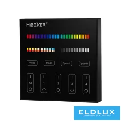   MIBOXER RF 2.4G RGB+CCT LED Szalaghoz Fali távirányító 4 Zónás fekete