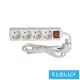 ELDLUX Hosszabbító kapcsolóval 4 aljzat 5m x 1.5㎟ IP20 fehér