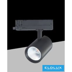   UNIVERSO Háromfázisú sínhez spotlámpa 30w 3250lm 3000k Ra90 38° IP20 Fekete D75x120mm 5év